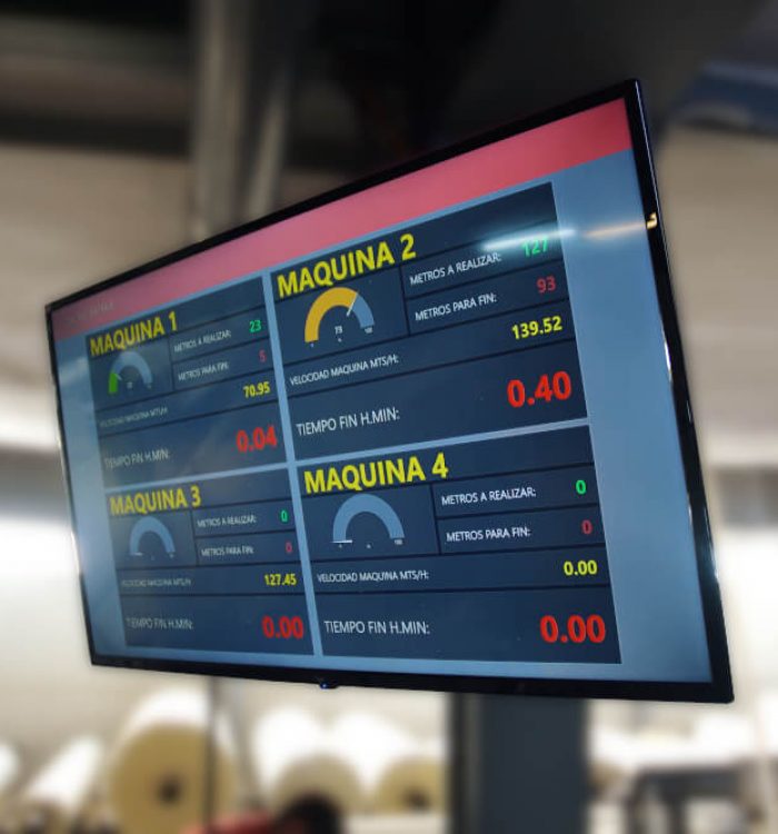 Pantalla de control de datos de maquinas en Bocairent